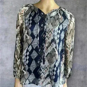 Hayden Los Angeles women’s long sleeve business casual printed top size S